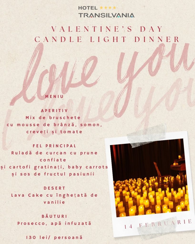 Cină romantică la Hotel Transilvania. 