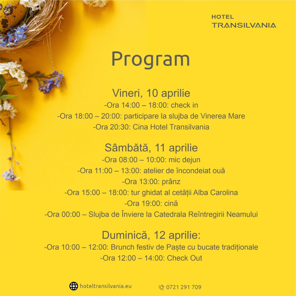 Program paște alba iulia Hotel Transilvania